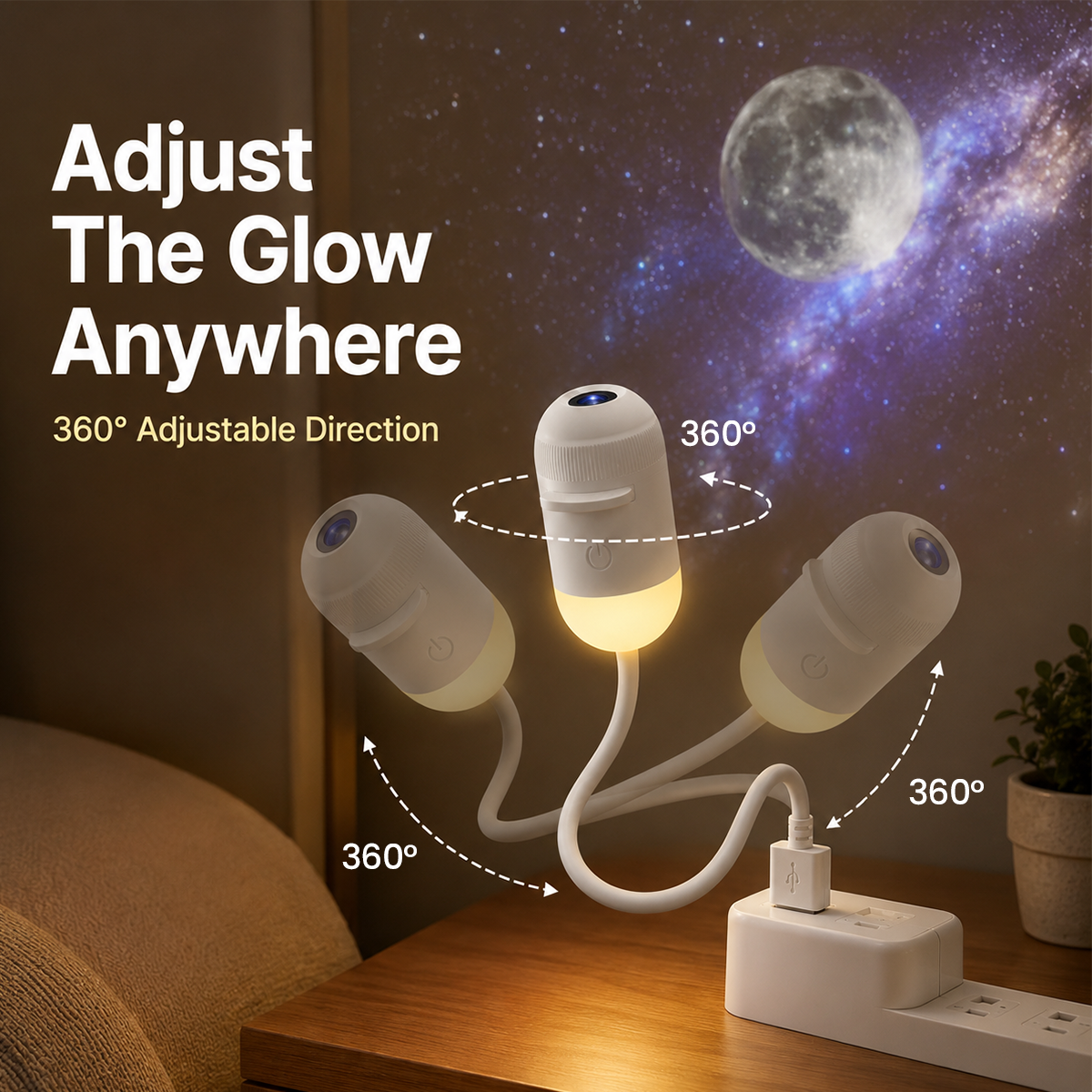 Galaxy Star Projector USB Night Light
