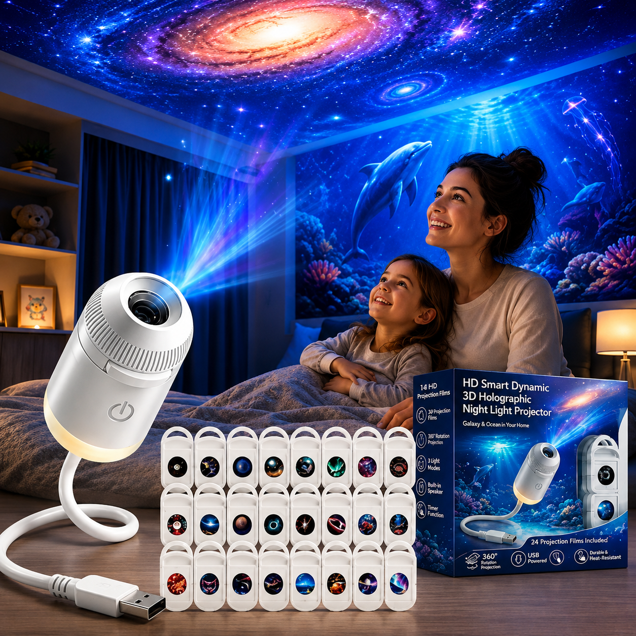 Galaxy Star Projector USB Night Light