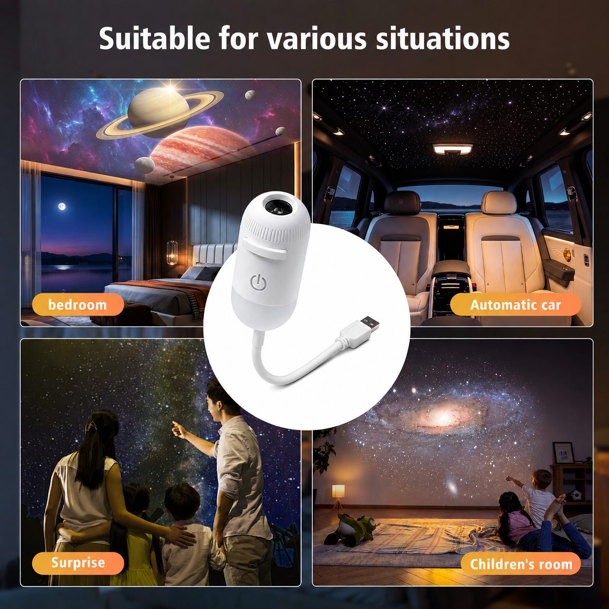 Galaxy Star Projector USB Night Light